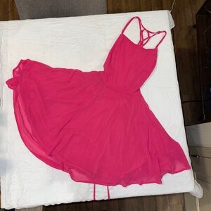 Charlotte Russe Pink Lace-Up Dress
